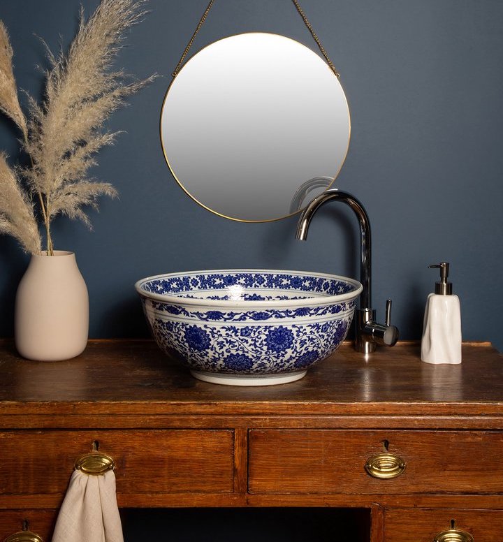 Timeless and Traditional Blue and White Sinks