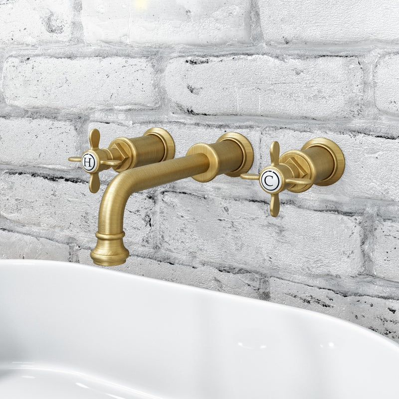Traditional Wall Mounted Crosshead Tap - Brass
