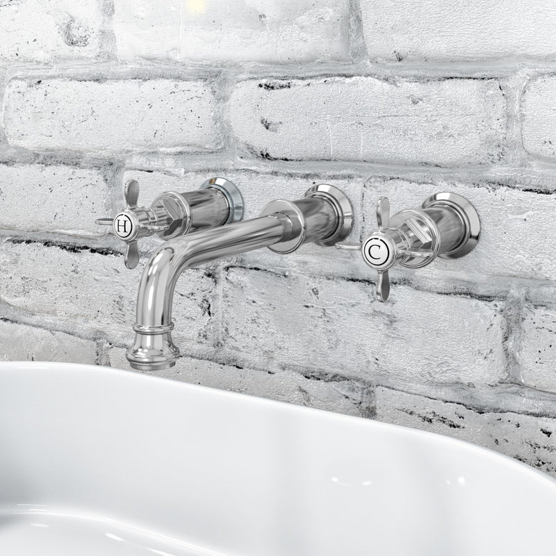 Traditional Wall Mounted Crosshead Tap - Chrome