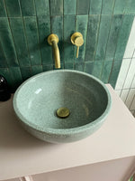 WREN - Green Crackle-Glaze Artisan Countertop Bathroom Wash Basin Sink - The Way We Live London