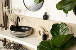 LAURENCE Black & White Monochrome Handmade Countertop Bathroom Wash Basin Sink - The Way We Live London