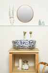 FEARNE - Pretty Handmade Blue & White Countertop Wash Basin Sink - The Way We Live London