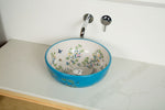 HOPE - Beautiful Countertop Floral Turquoise Bathroom Wash Basin Sink - The Way We Live London
