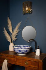 LOLLI - Beautiful Blue & White Chinoiserie Handmade Countertop Bathroom Wash Basin Sink - The Way We Live London